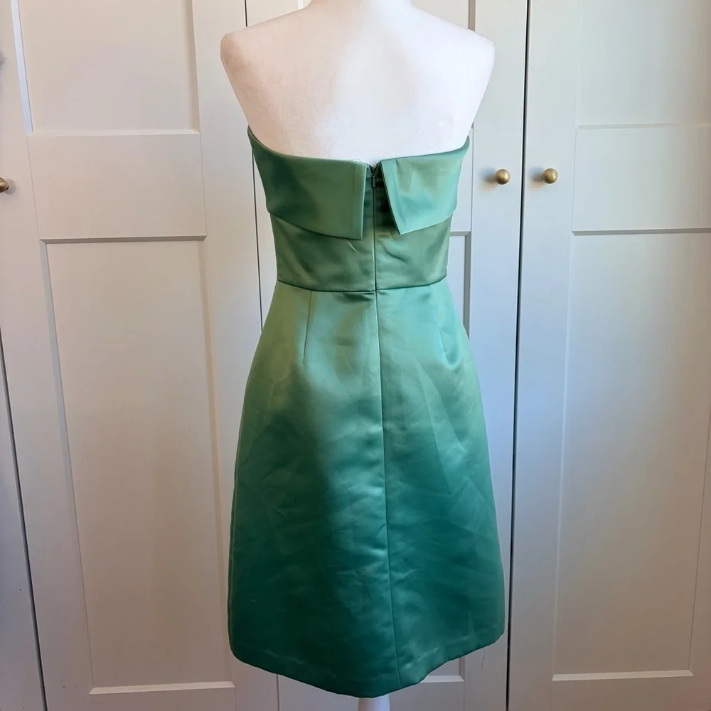 Lela Rose Green Clover Strapless Dress | 6 - Picture 2 of 5